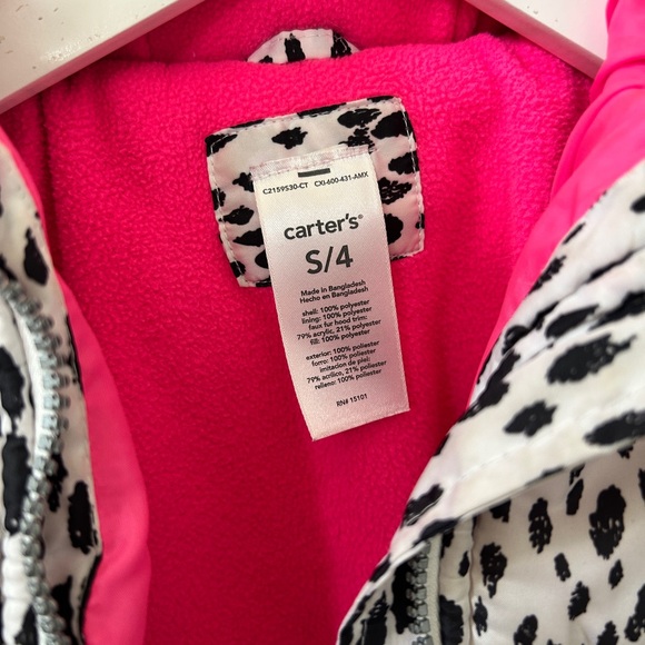 Carter’s Girls Puffer Jacket- S (4) pink, white, black - Picture 2 of 5